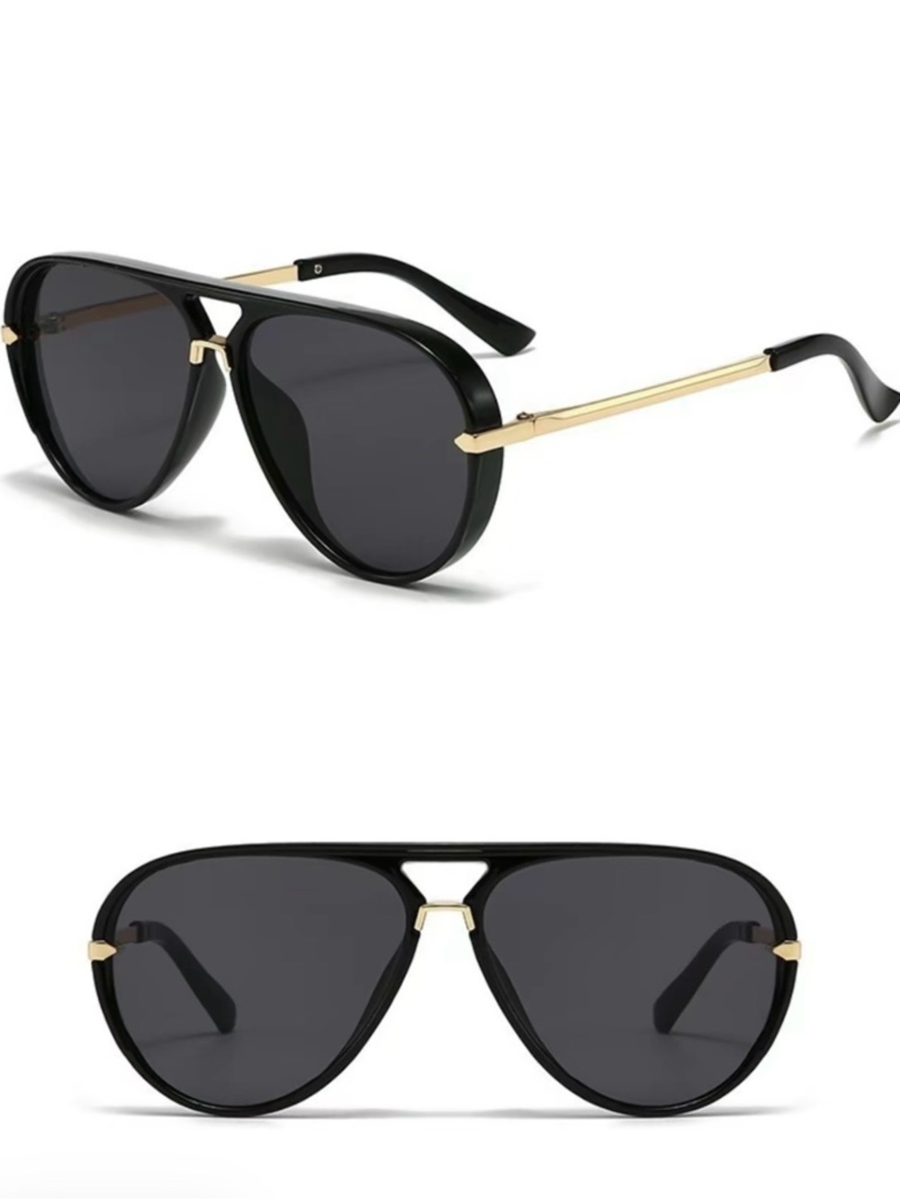Classic Aviator Sunglasses in Black and Gold